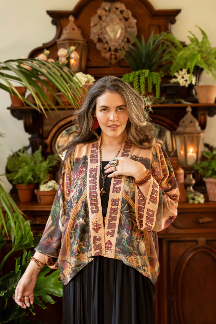 Courage Dear Heart Pixie Crop Kimono
