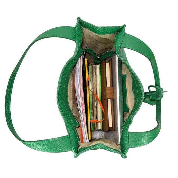 Leather Shopper Bag : Orange