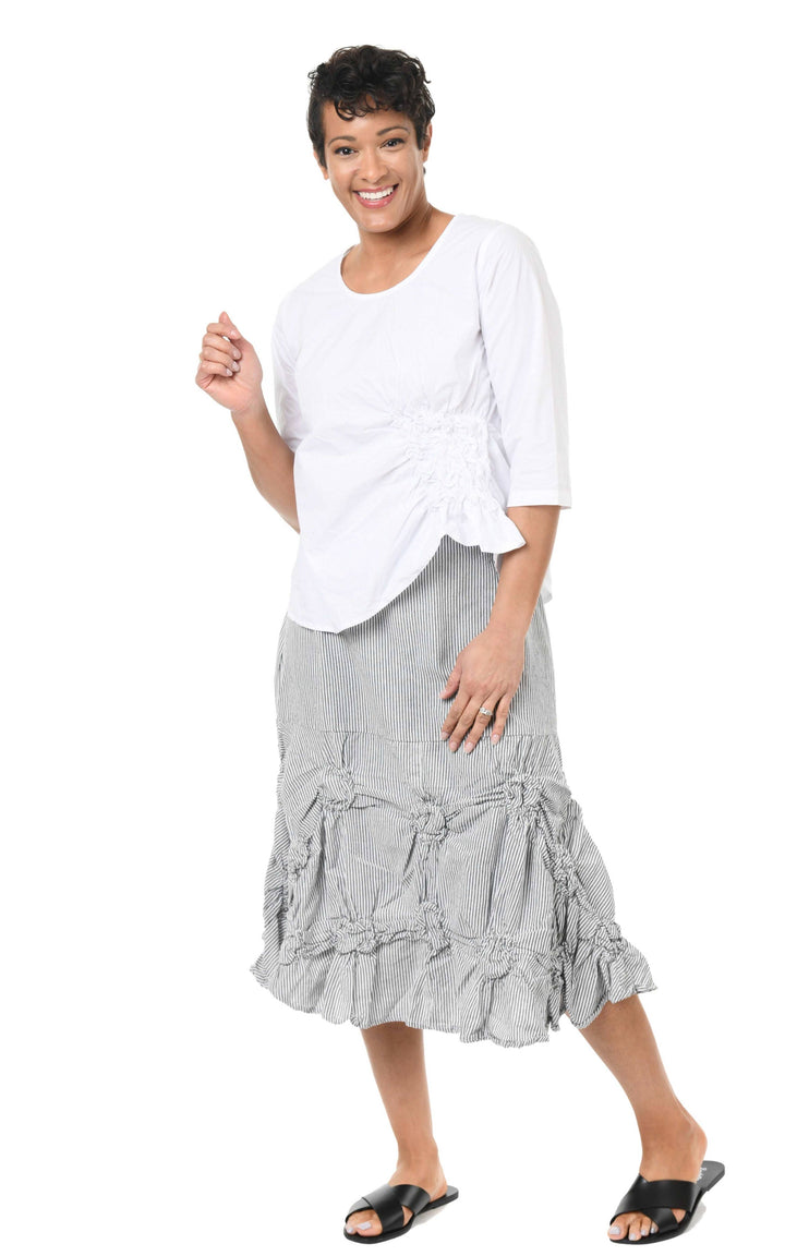 Tulip Clothing - CV378 Millie Skirt in Ticking Stripe*: M