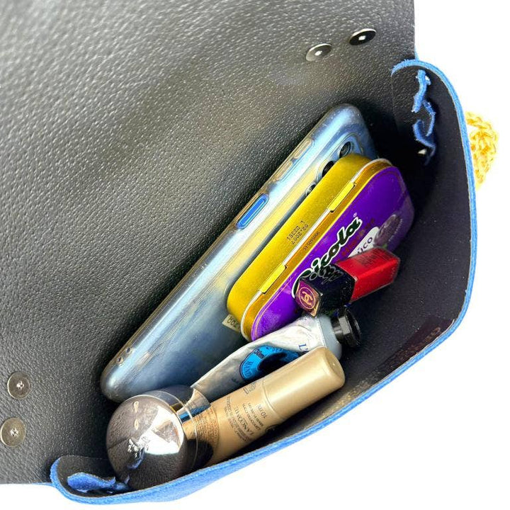 Italian Leather Bag: Suede Black
