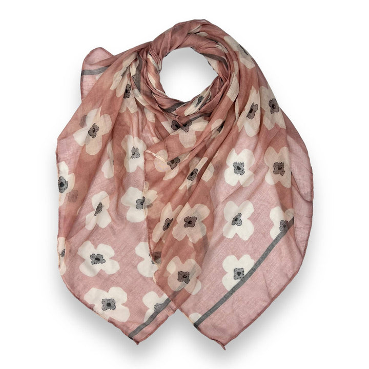 Daisy printed scarf: Black