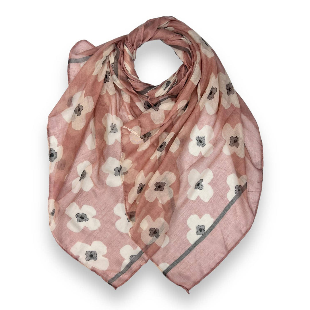 Daisy printed scarf: Navy