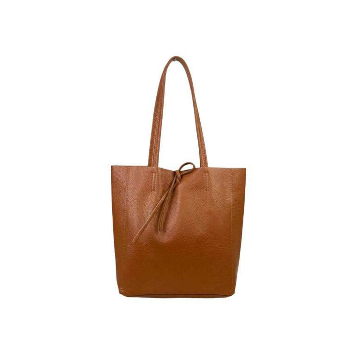 Leather Tote Bag: Brown