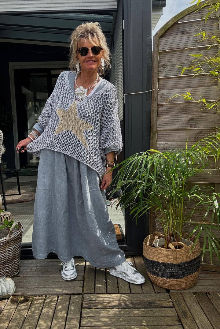 Cotton knit sweater star 100% cotton: Jeans