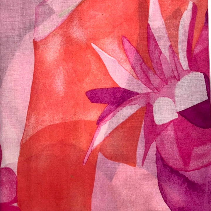 Soft Abstract painting scarf: Pink
