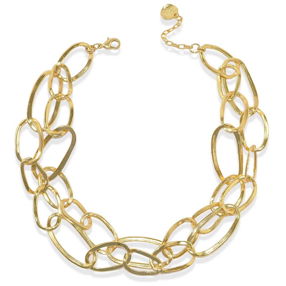 Organic link layered necklace: Yellow Gold