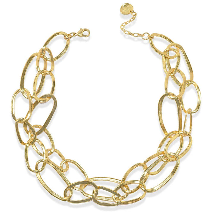 Organic link layered necklace: Yellow Gold