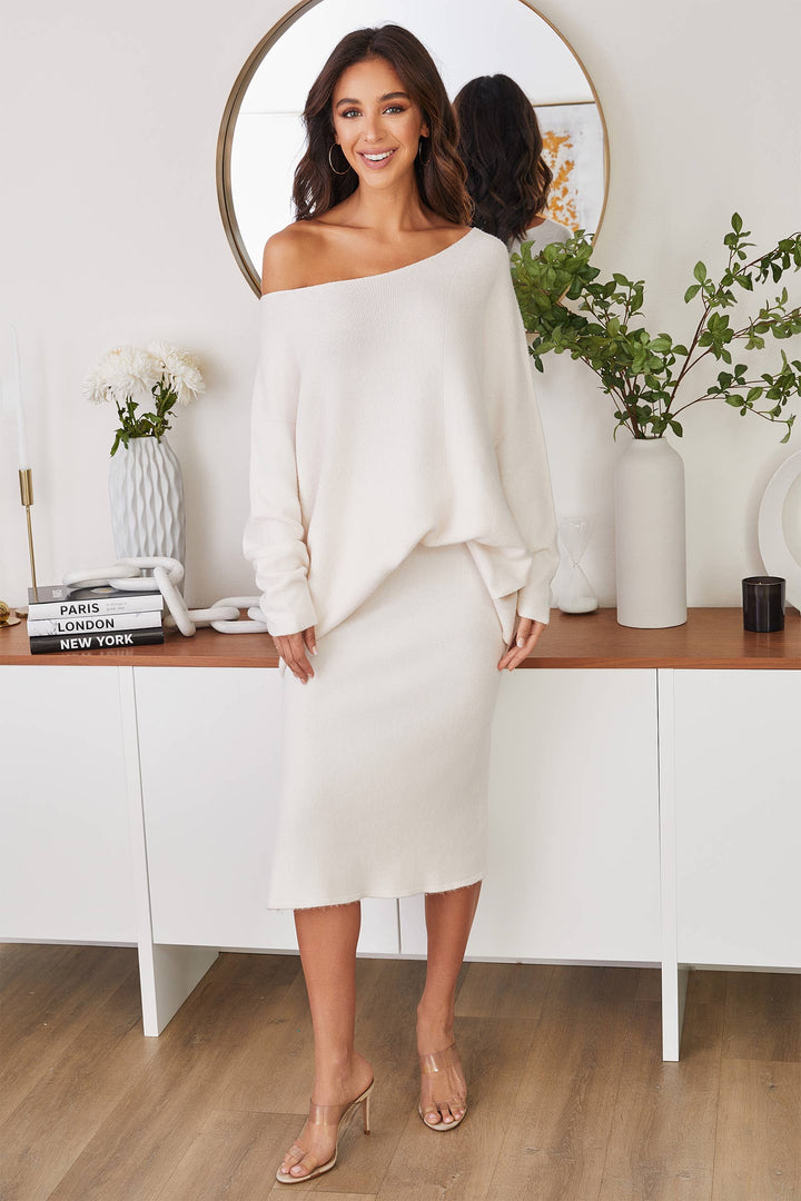 ASYM SWEATER : Ivory /S