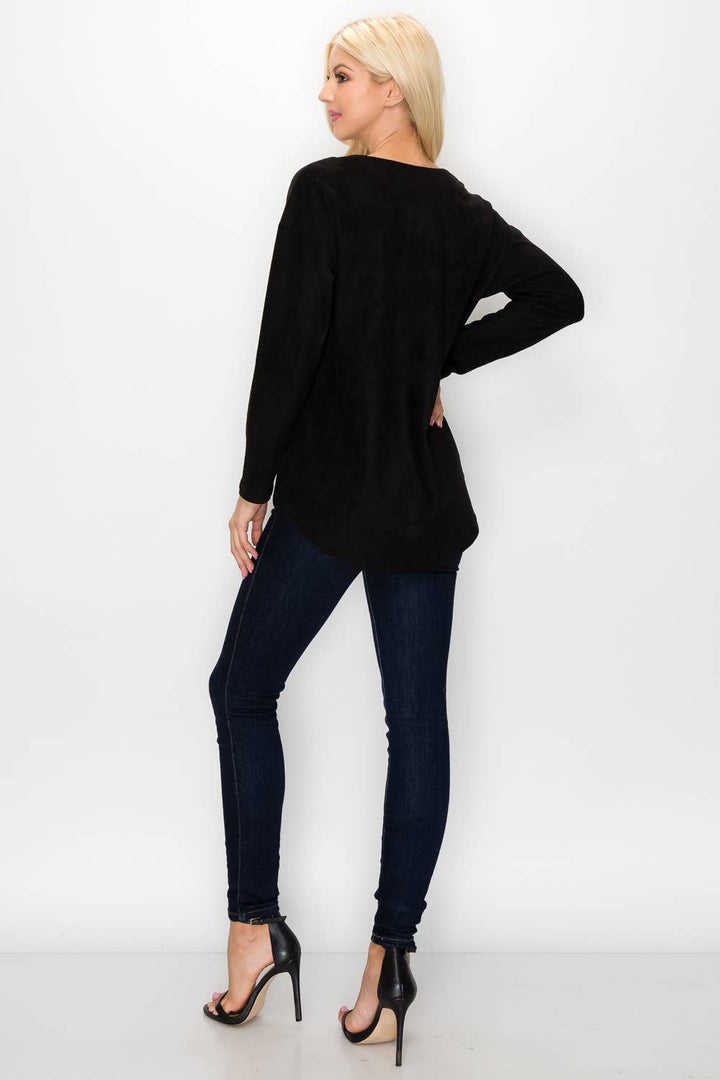 Andrea Suede Top: BERRYWOOD / M / A5415