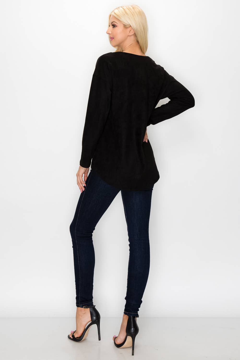 Andrea Stretch Suede Top: KHAKI / XL / A5415