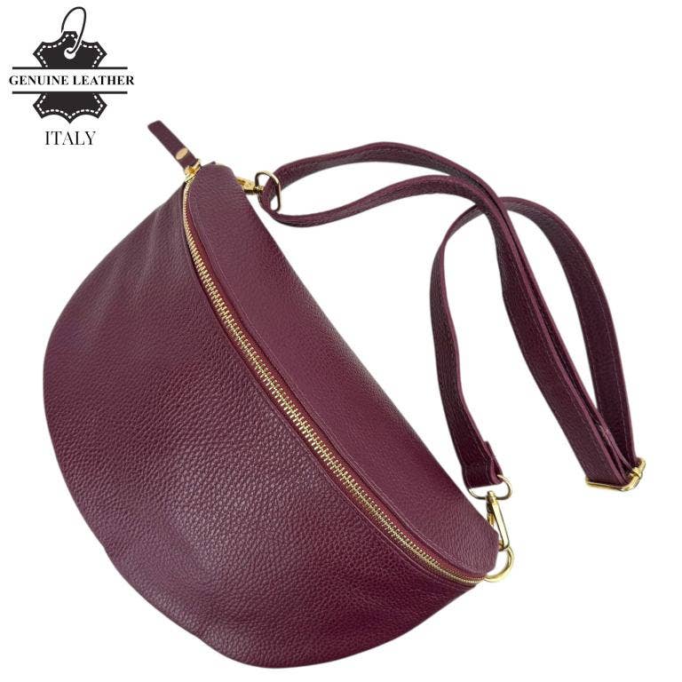 Italian Leather Waist Bag: Coffee