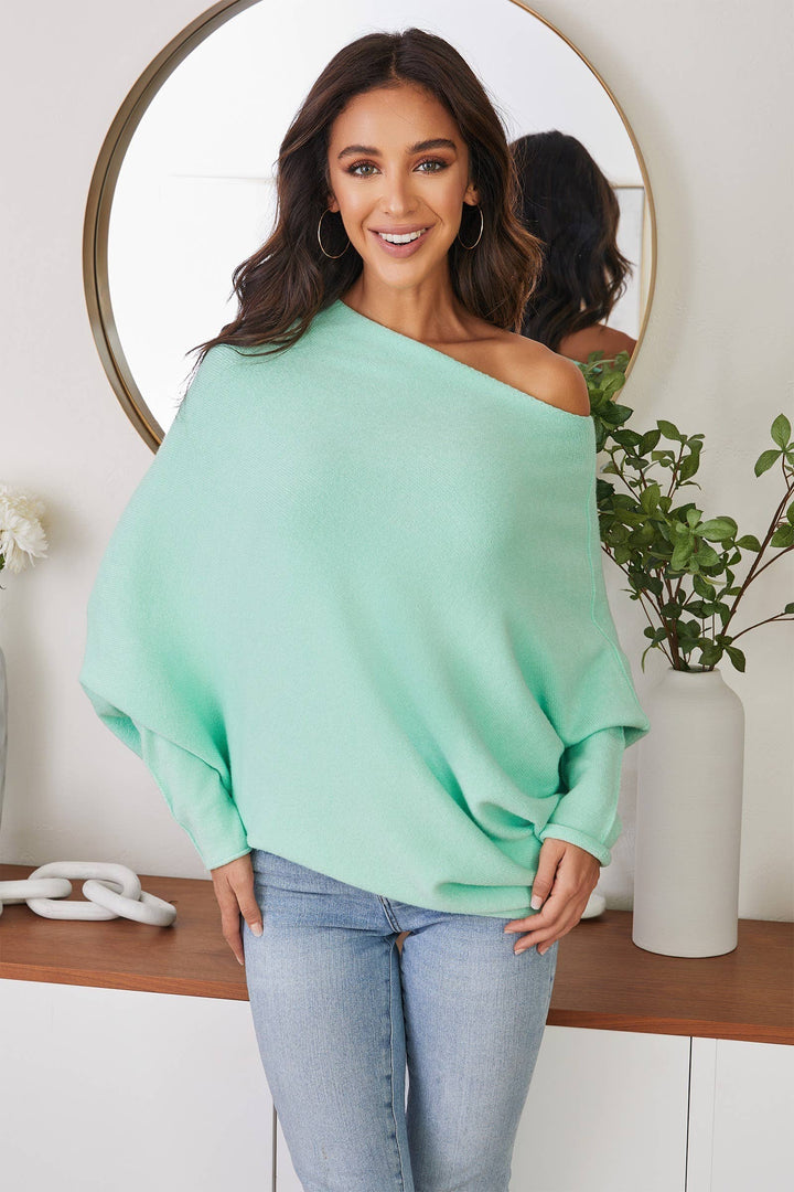 ASYMMETRICAL SWEATER : Pistachio / M/L