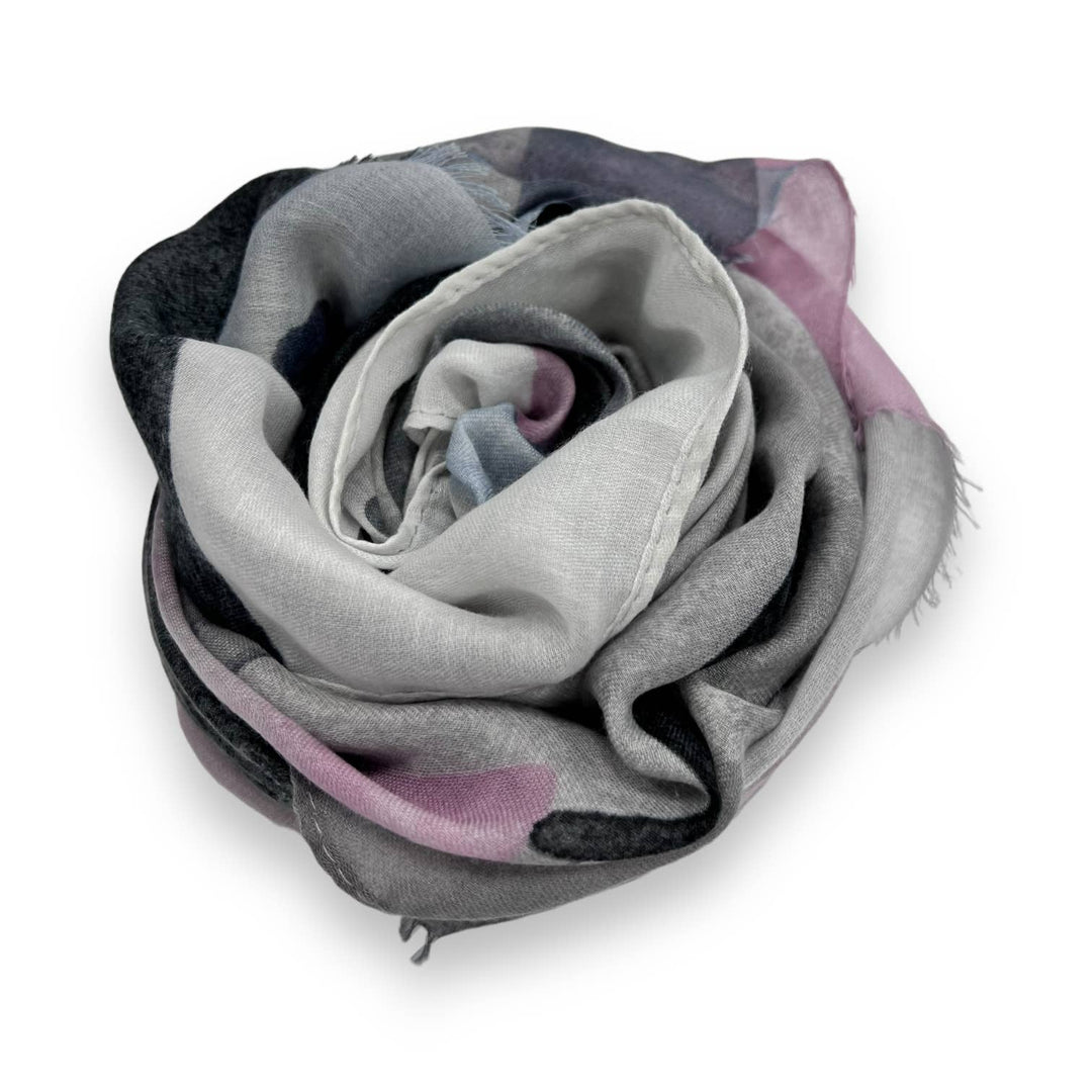 Soft Abstract painting scarf: Grey