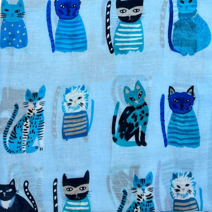 Cats wearing hats print scarf: Beige