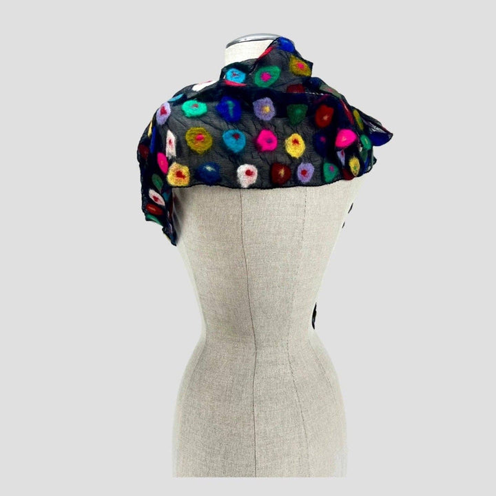 Multi Spotted Polka Felt Scarf