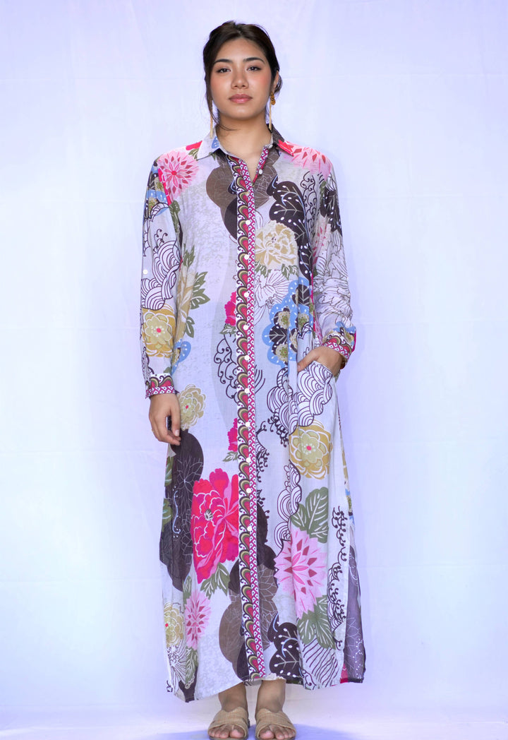 Seraphina Shirt Dress Beige Brown:/ M