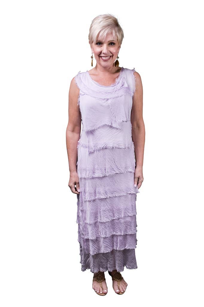Aleena Silk Maxi Ruffle Dress (DT215):Black