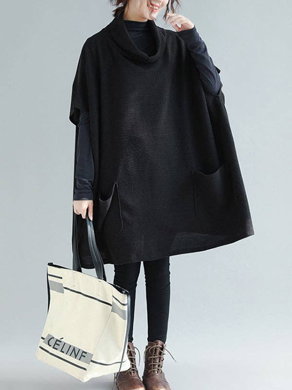 Solid Color Pullovers: BLACK / One_size
