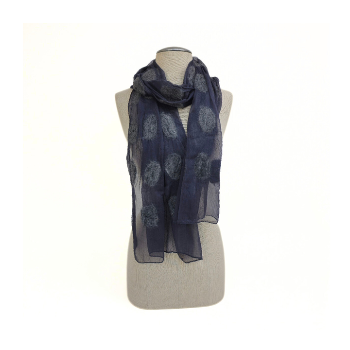 Polka Dotted Felt Soft Scarf