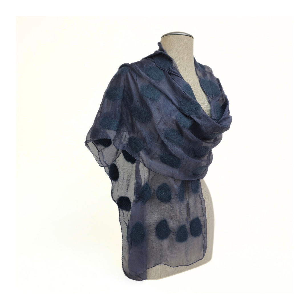 Polka Dotted Felt Soft Scarf