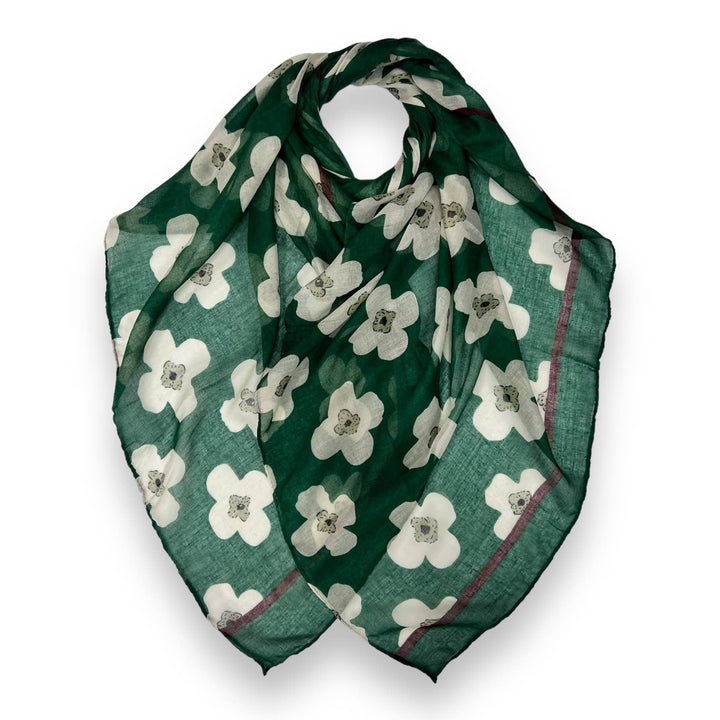 Daisy printed scarf: Black