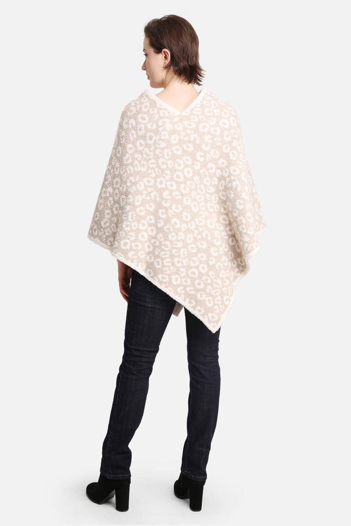 Leopard Poncho: COFFEE / ONE SIZE