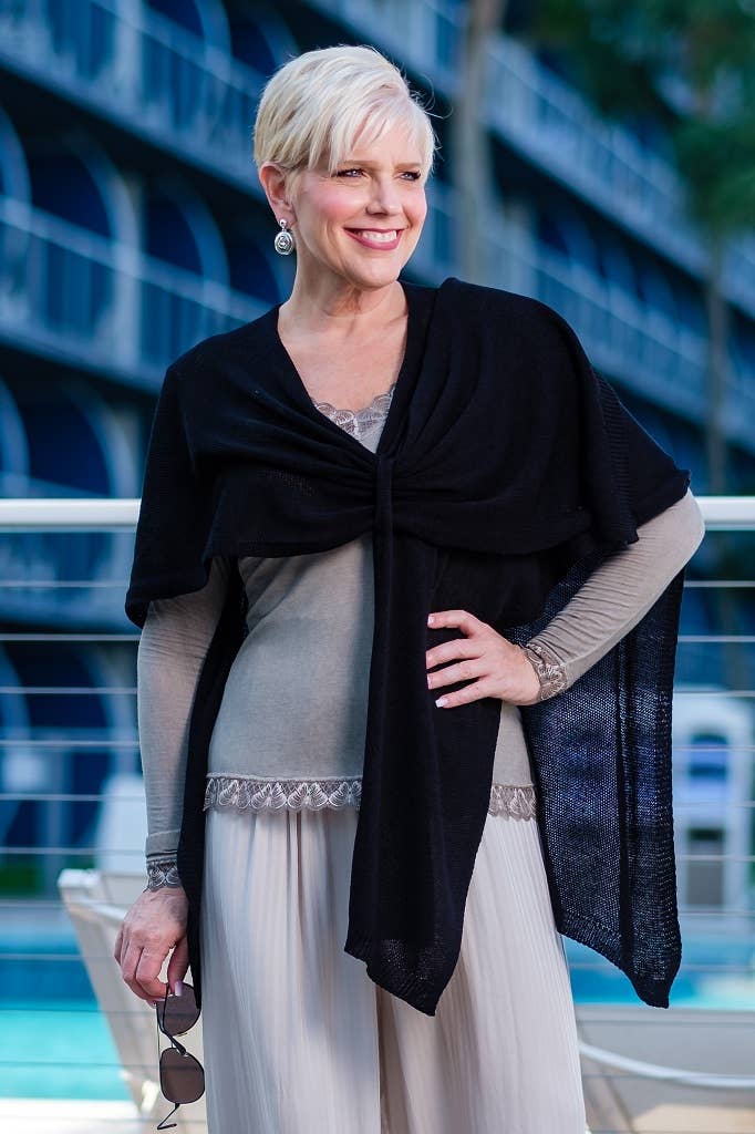 Aliya Cotton Wrap (W108):Carbon