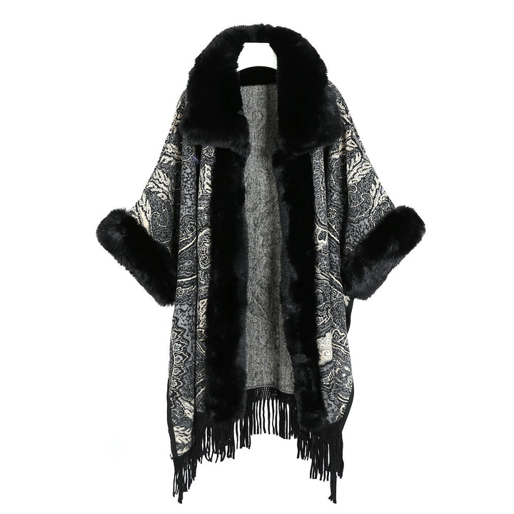 PEACH ACCESSORIES - PE361 Paisley print cape: Fucshia