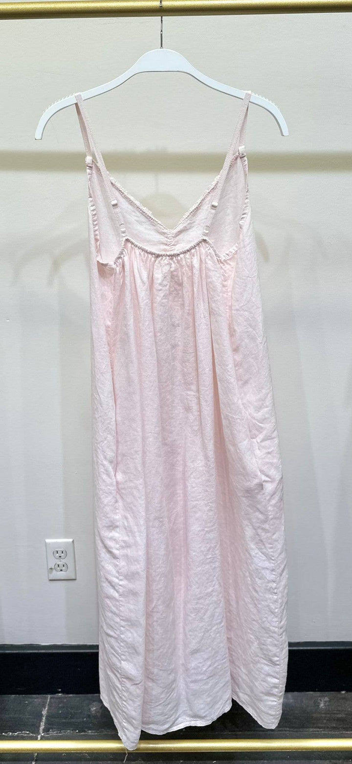 RAW EDGE MAXI DRESS: White / L