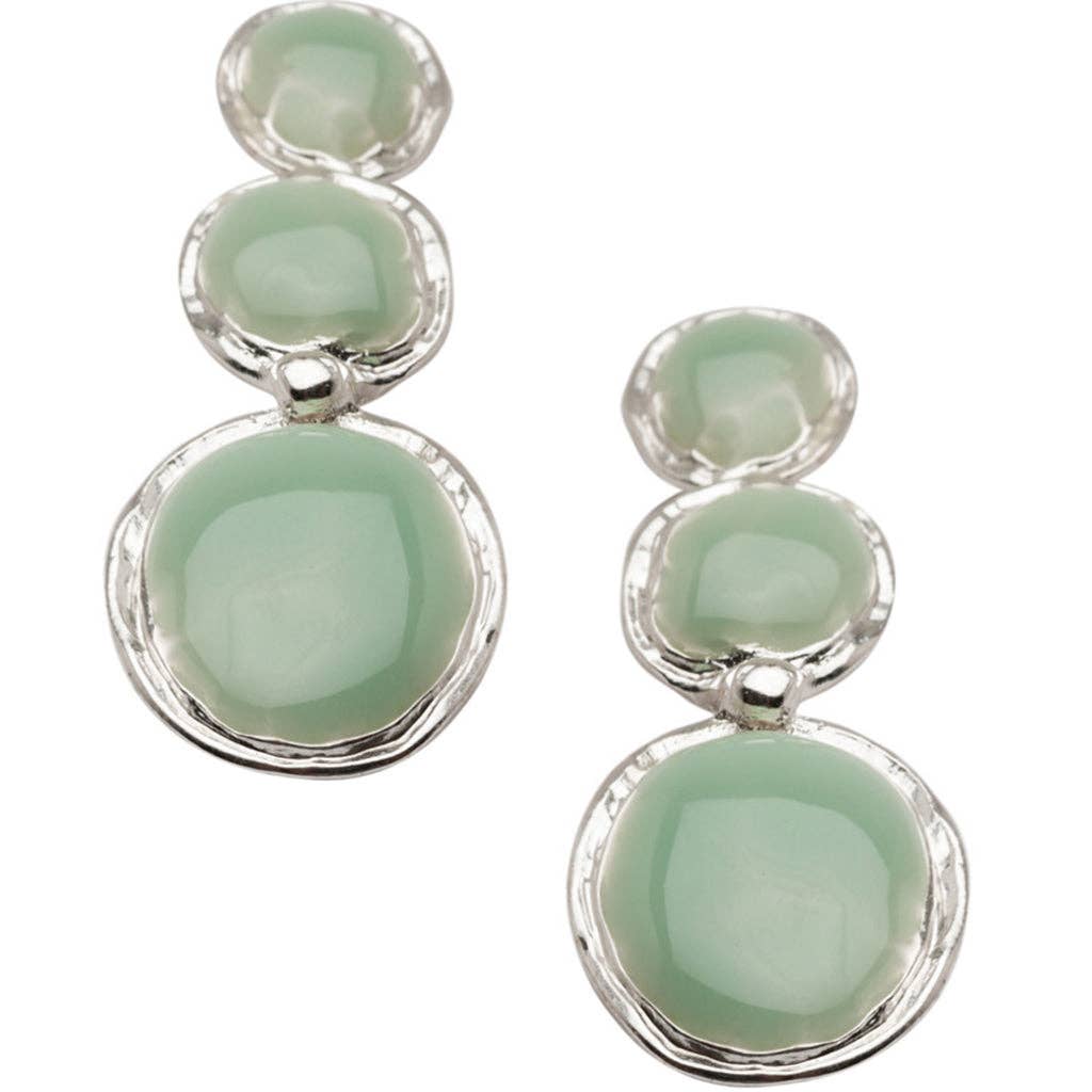 Beige enamel drop earrings : GOLD