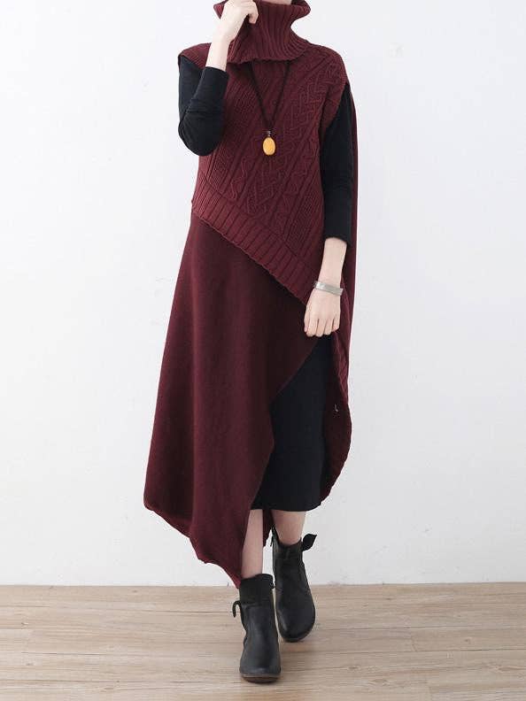 Casual Sleeveless Dress: BLACK / ONE SIZE