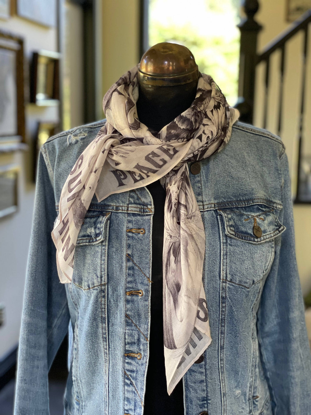 Peace Wine & Sunshine Printed Bamboo Scarf