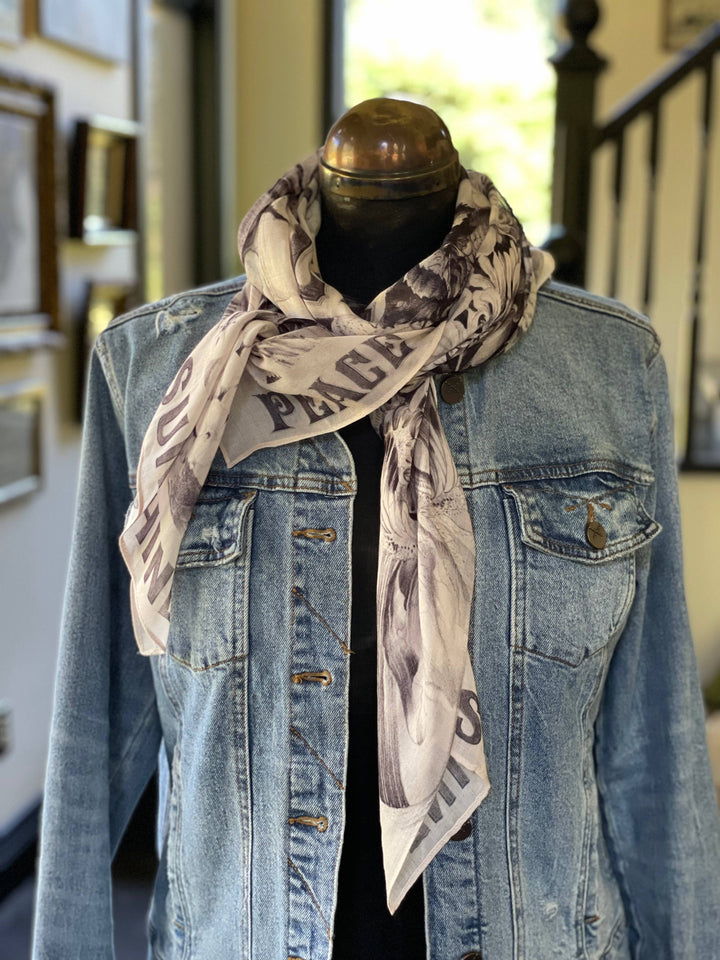 Peace Wine & Sunshine Printed Bamboo Scarf