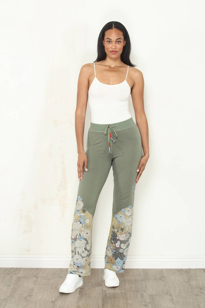Chrysanthemum Pant: Basil / XL