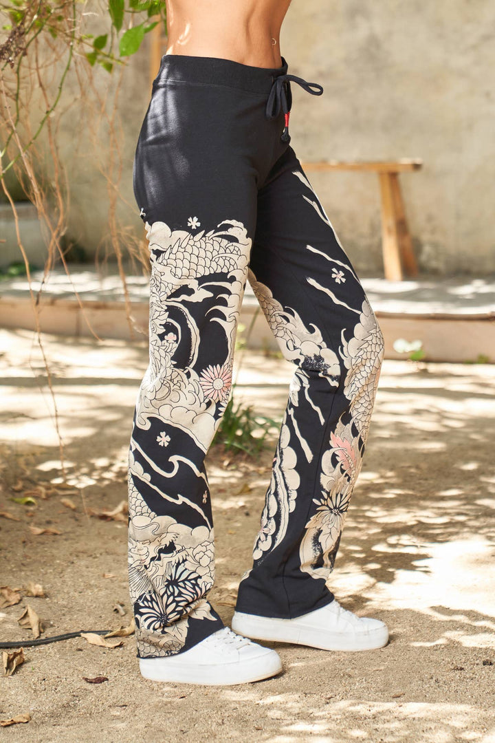 Dragon Print Lounge Pant Black / XL