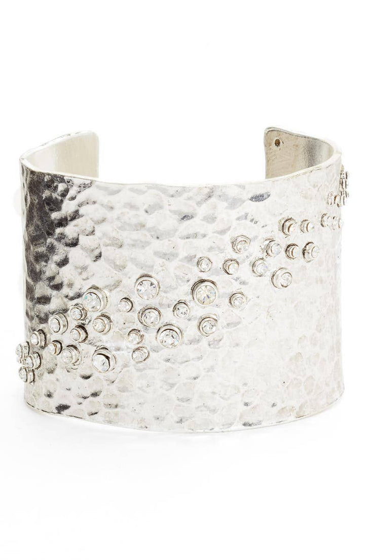Embellished Cuff Bracelet  Silver