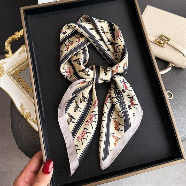 Sheer Trend - Fashion Print Square Scarf: LIGHT PINK