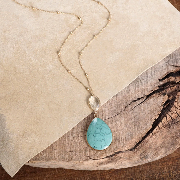 Long Neck Teardrop Stone– Turquoise