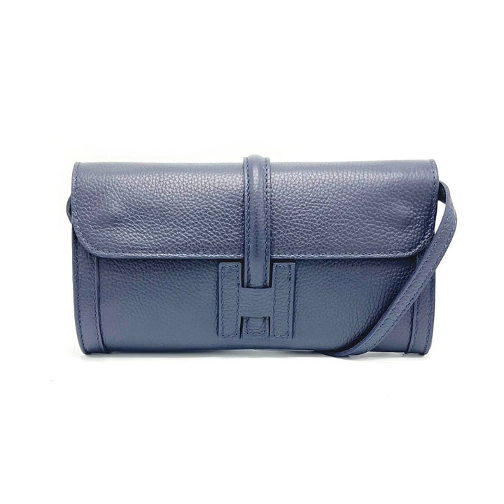 Leather clutch bag, Made in Italy, 112532: Blk