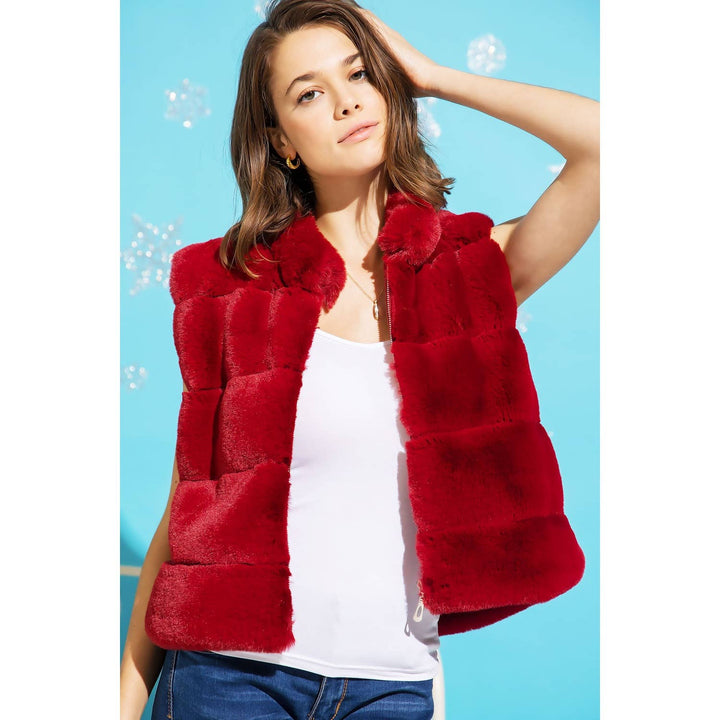 SHORT FUR ZIP VEST/ SM