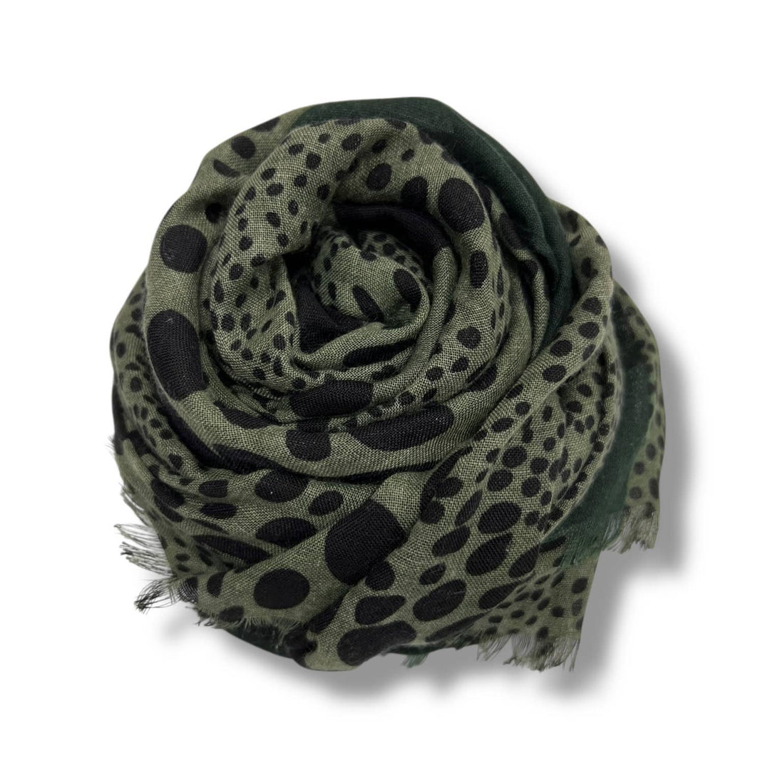 Leopard dots print scarf : Mocca