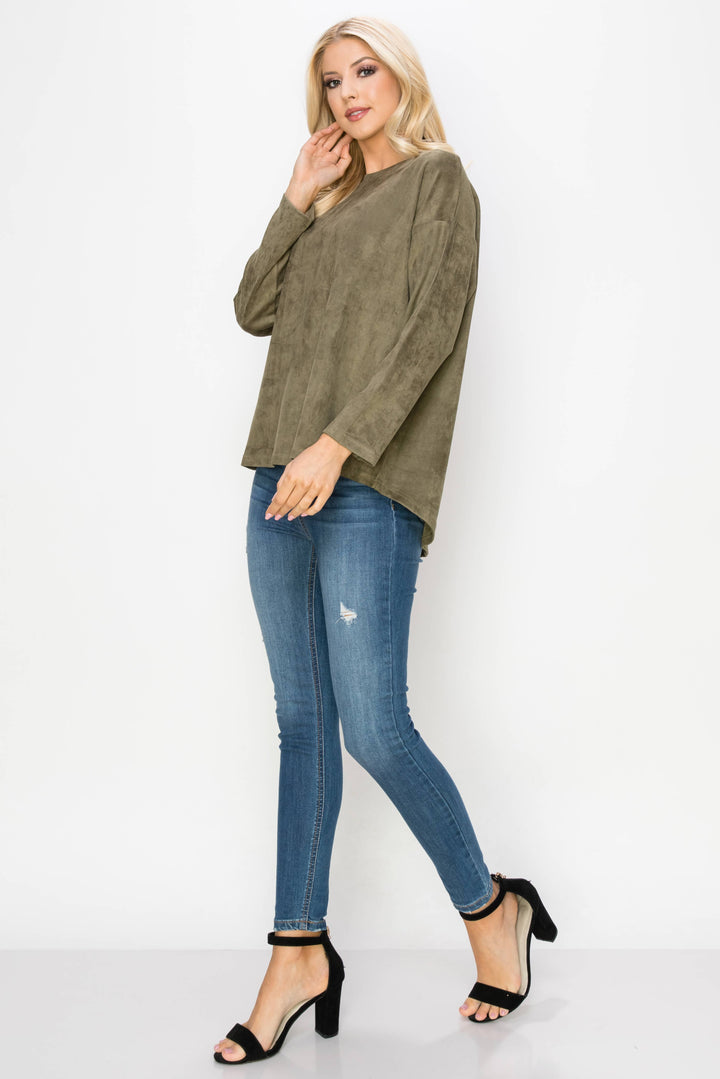 Adi Stretch Suede Top: BLACK / M / A5418