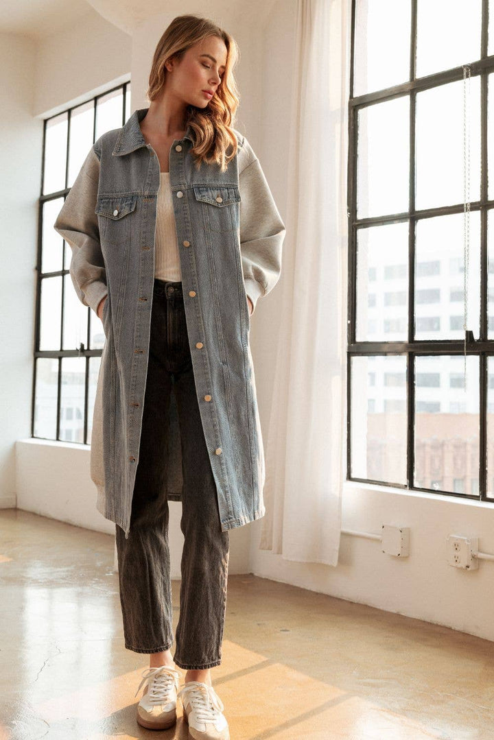 Denim Jacket: Heather Grey / M / 55764DN