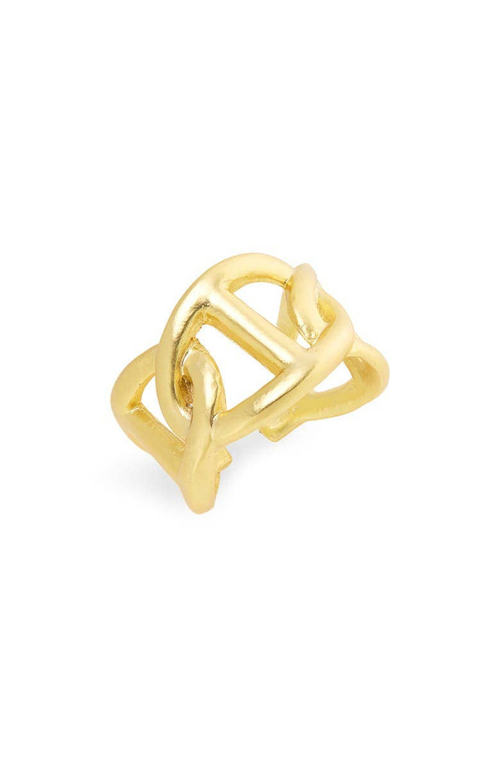 Oversized link stiff band: Gold