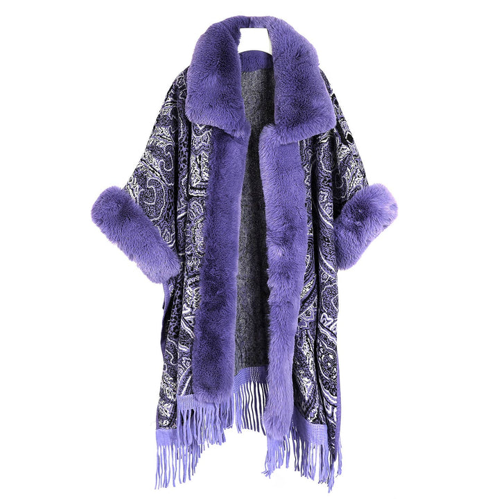 PE361 Paisley print cape: Navy