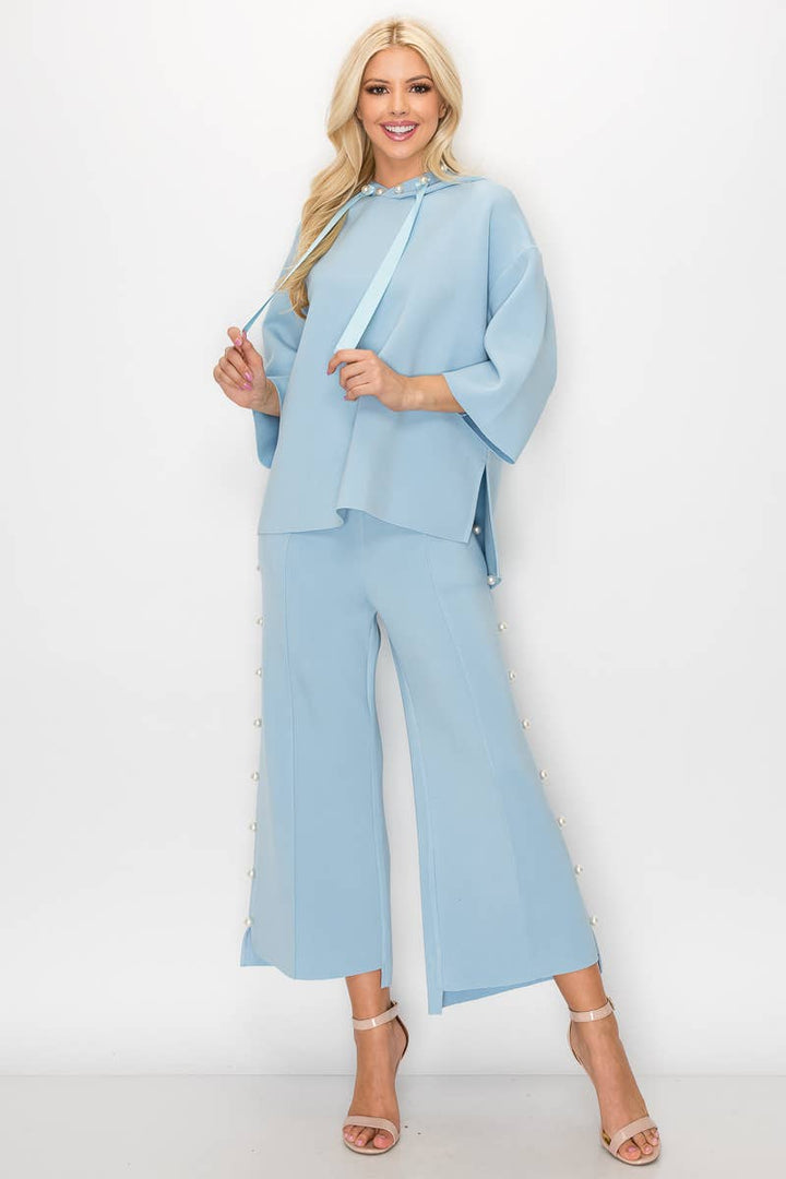 Farrah Scuba Pearl Long Pant: Black/ XL / 7426FT