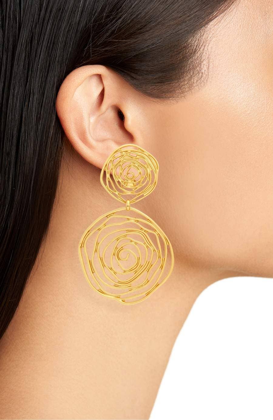 Floral Statement Earrings: Gold