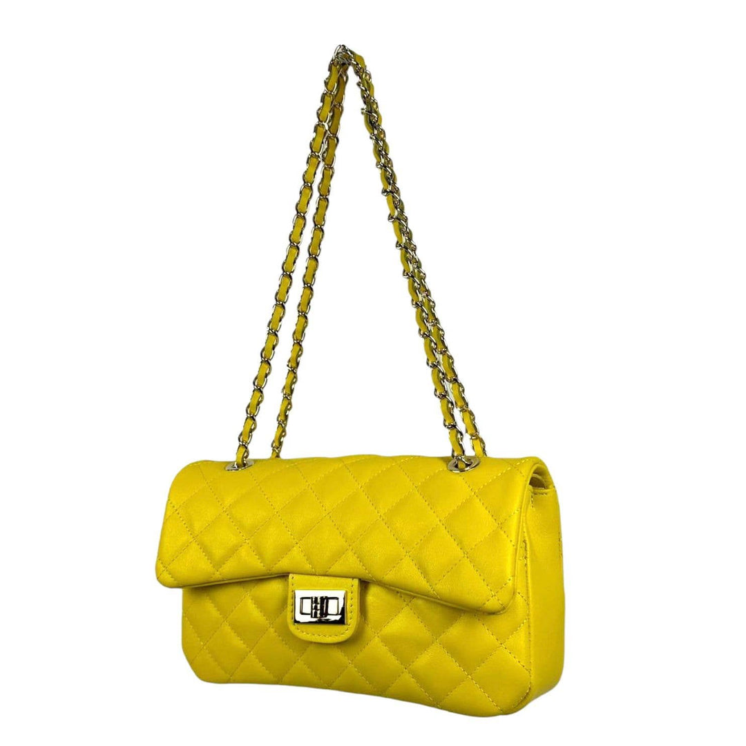 Premium Quilted Leather Bag: Black