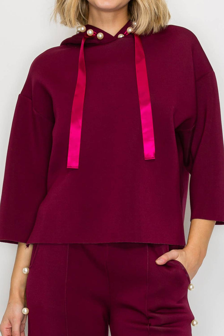 Francine Scuba Pearl Hoodie: Black / XL / 7425FT