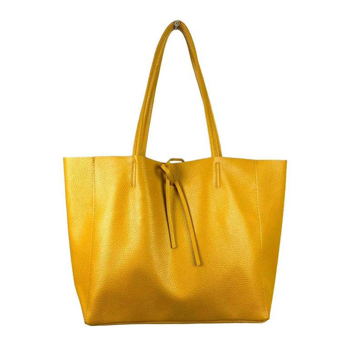 Leather Shopper: Taupe